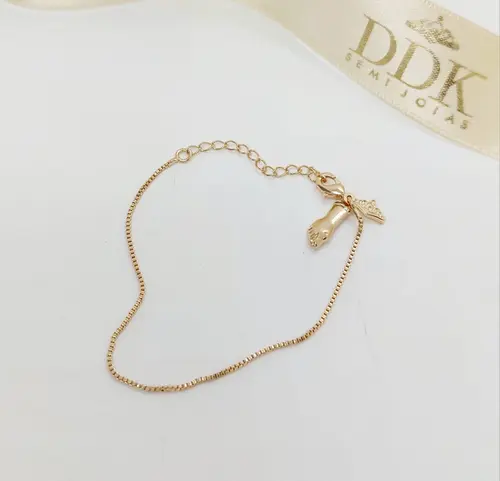 PULSEIRA INFANTIL PEZINHO DE OURO BANHADO A OURO 18K