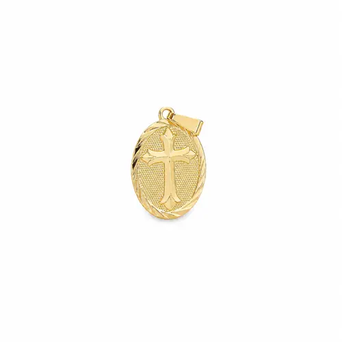 PINGENTE MEDALHA CRUZ BANHADA A OURO 18K