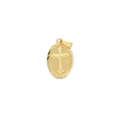 PINGENTE MEDALHA CRUZ BANHADA A OURO 18K