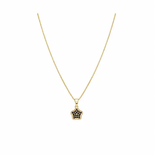 COLAR ESTRELA AZUL CRAVEJADA BANHADA A OURO 18K