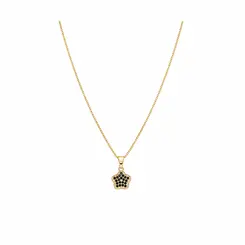COLAR ESTRELA AZUL CRAVEJADA BANHADA A OURO 18K