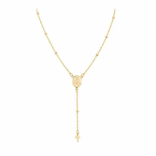 COLAR TERÇO DE FÉ BANHADO A OURO 18K