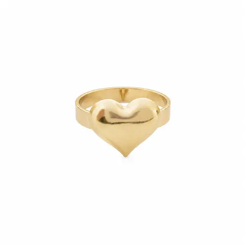 ANEL CORAÇÃO BOLD BANHADO A OURO 18K