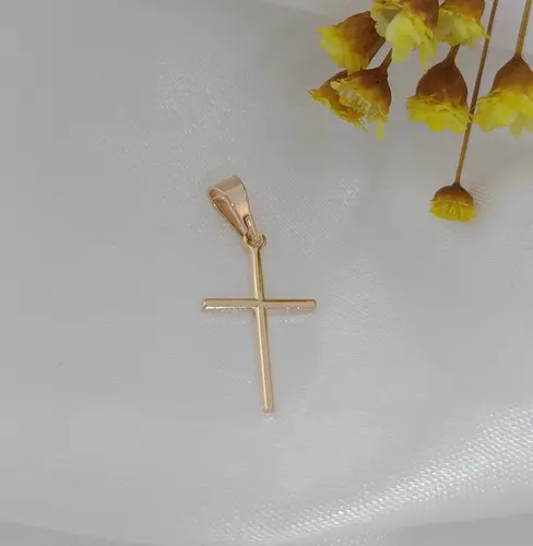 PINGENTE CRUZ ESSENCE BANHADA A OURO 18K