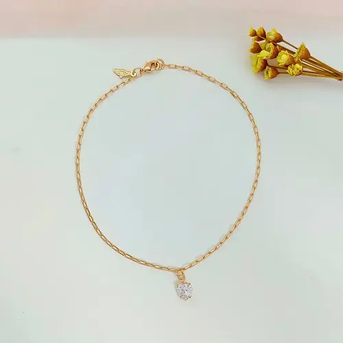 Tornozeleira Ponto de Luz Banhado a Ouro 18K