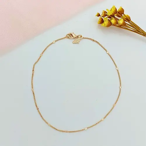Tornozeleira Brisa Dourada Banhado a Ouro 18K