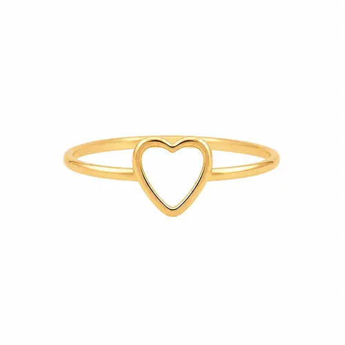 ANEL CORAÇÃO MINIMALISTA PLUS BANHADO A OURO 18K