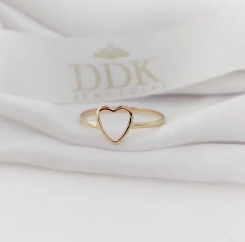 ANEL CORAÇÃO MINIMALISTA PLUS BANHADO A OURO 18K