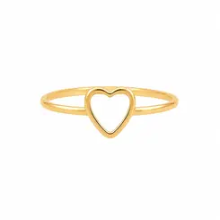 ANEL CORAÇÃO MINIMALISTA PLUS BANHADO A OURO 18K