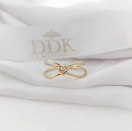 ANEL LAÇO DE AMOR PLUS BANHADO A OURO 18K