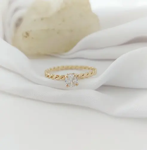 ANEL TRANÇADO DE LUZ PLUS BANHADO A OURO 18K