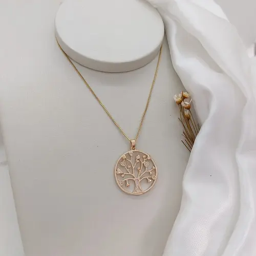 COLAR ARVORE DA VIDA BANHADO A OURO 18K