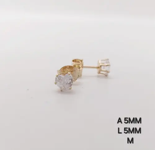 Brinco Ponto de Luz Coração M Banhado a Ouro 18k