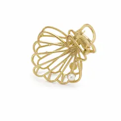PRESILHA CONCHA DE PÉROLA BANHADA A OURO 18K