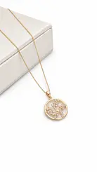 COLAR ARVORE DA VIDA CRYSTAL BOLD BANHADO A OURO 18K