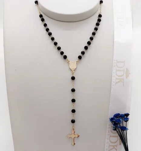 COLAR TERÇO BANHADO A OURO 18K