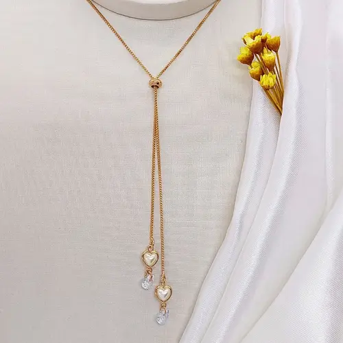 Colar Gravata Amor Sublime Banhado a Ouro 18K