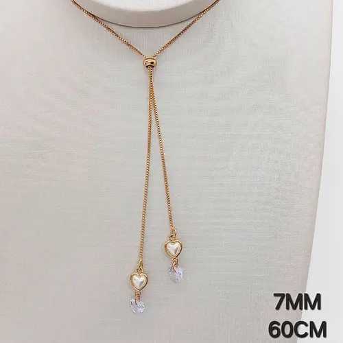 Colar Gravata Amor Sublime Banhado a Ouro 18K