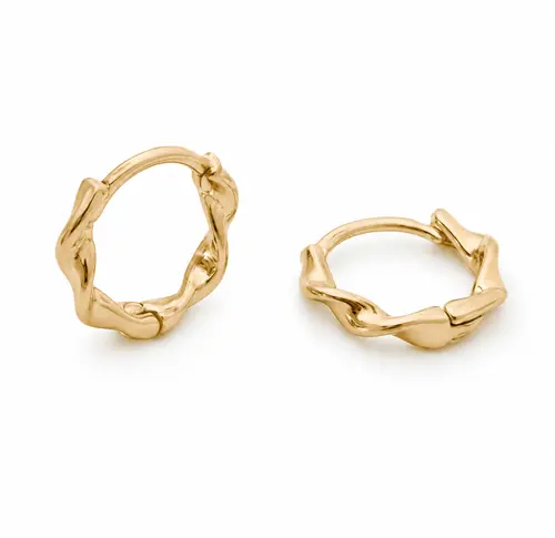 ARGOLA ORGANIC TWIST GOLD BANHADA A OURO 18K