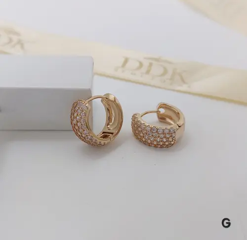 Brinco Argola Maxi Pavê Glam Banhado a Ouro 18K