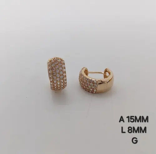 Brinco Argola Maxi Pavê Glam Banhado a Ouro 18K