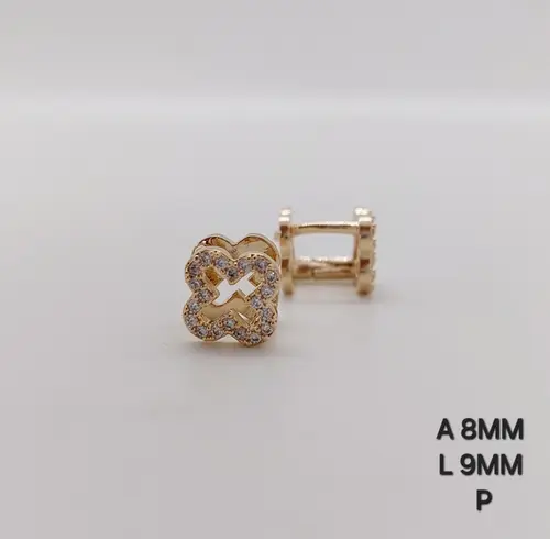 Brinco Argola Trevo Brilhante Banhado a Ouro 18K