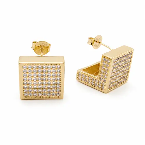 ARGOLA SQUARE DE LUXO BANHADA A OURO 18K