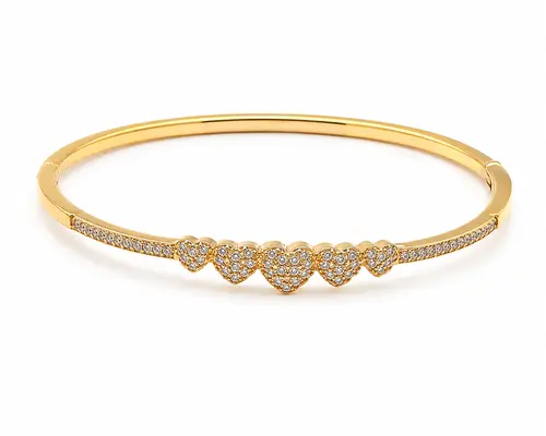 BRACELETE CORAÇÕES ETERNOS BANHADO A OURO 18K
