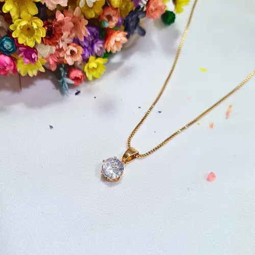Colar Ponto de Luz Banhado a Ouro 18K