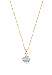 COLAR PONTO DE LUZ QUADRADO BANHADO A OURO 18K