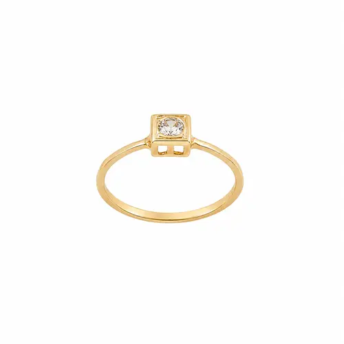 ANEL CUBO DE LUZ BANHADO A OURO 18K