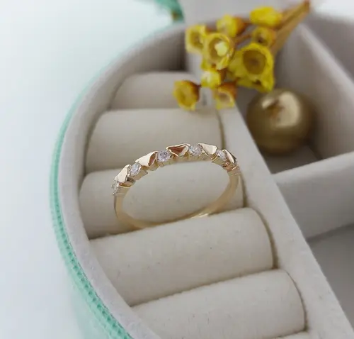 Anel Corações de Amor Banhado a Ouro 18K