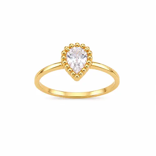 ANEL GOTA DE LUZ BANHADO A OURO 18K