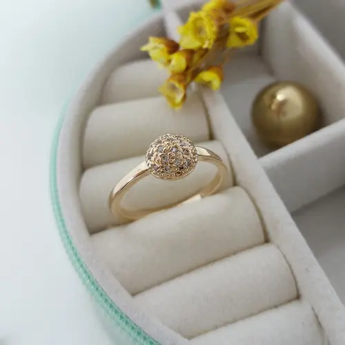 ANEL CHUVEIRO DE BRILHO BANHADO A OURO 18K