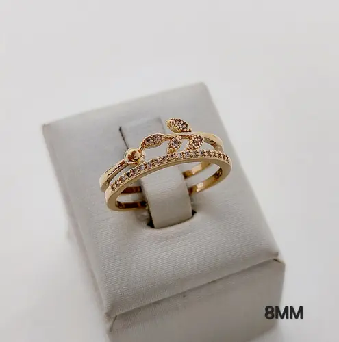 ANEL ENCANTO DAS FOLHAS BANHADO A OURO 18K