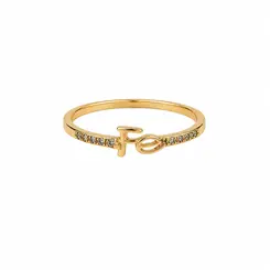 ANEL FALANGE FÉ BANHADO A OURO 18K