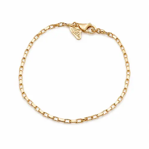 PULSEIRA INFANTIL ELO QUADRADO BANHADA A OURO 18K