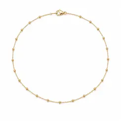 TORNOZELEIRA ESFERAS DE OURO BANHADA A OURO 18K