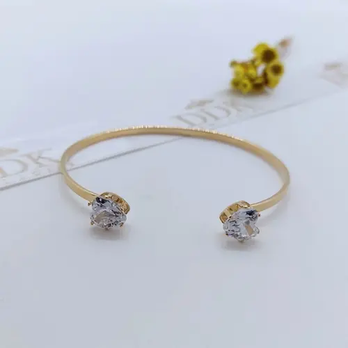 Bracelete Coração de Luz Duplo Banhado a Ouro 18k