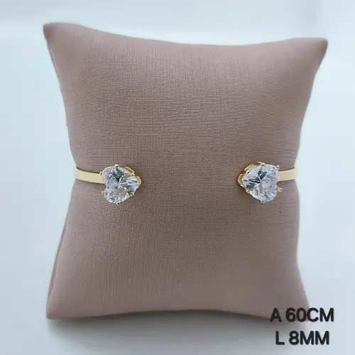 Bracelete Coração de Luz Duplo Banhado a Ouro 18k