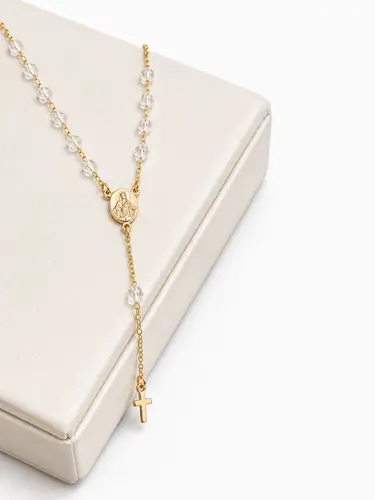 COLAR ROSARIO GRACE BANHADA A OURO 18K