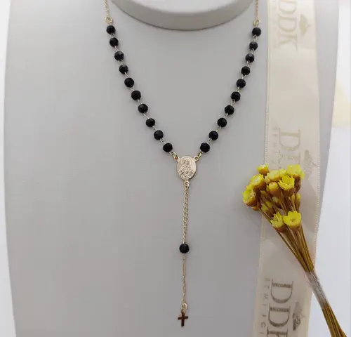 COLAR ROSARIO GRACE BANHADA A OURO 18K