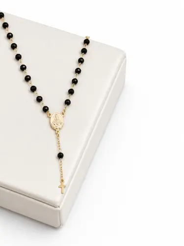 COLAR ROSARIO GRACE BANHADA A OURO 18K