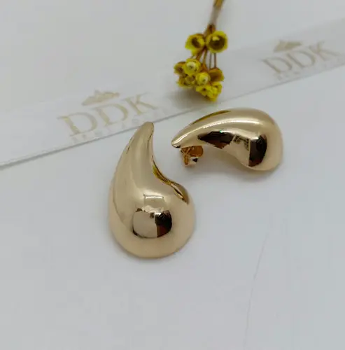 BRINCO GOTA G BANHADA A OURO 18K