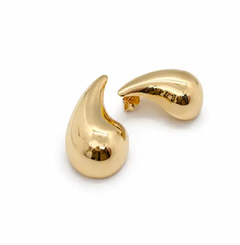 BRINCO GOTA G BANHADA A OURO 18K