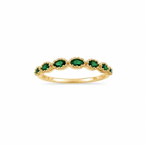 ANEL JARDIM ESMERALDA BANHADO A OURO 18K