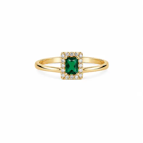 ANEL IMPERIAL ESMERALDA BANHADO A OURO 18K