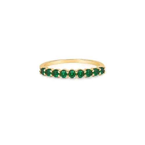 ANEL ETERNYT ESMERALDA BANHADO A OURO 18K