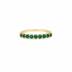 ANEL ETERNYT ESMERALDA BANHADO A OURO 18K