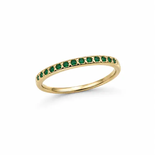 ANEL RIVIERA ESMERALDA BANHADO A OURO 18K